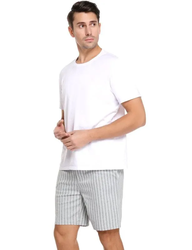 Jingtong-Men's Woven Striped Lounge Pants