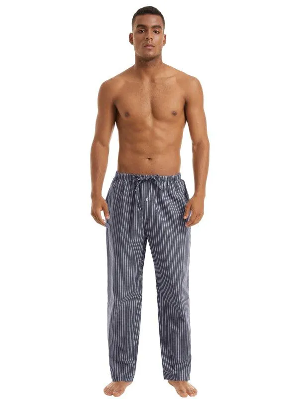 Jingtong-Men's Woven Striped Lounge Pants