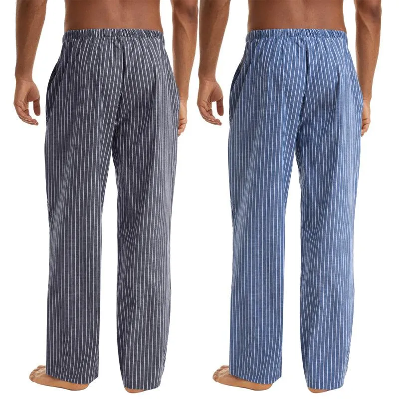 Jingtong-Men's Woven Striped Lounge Pants