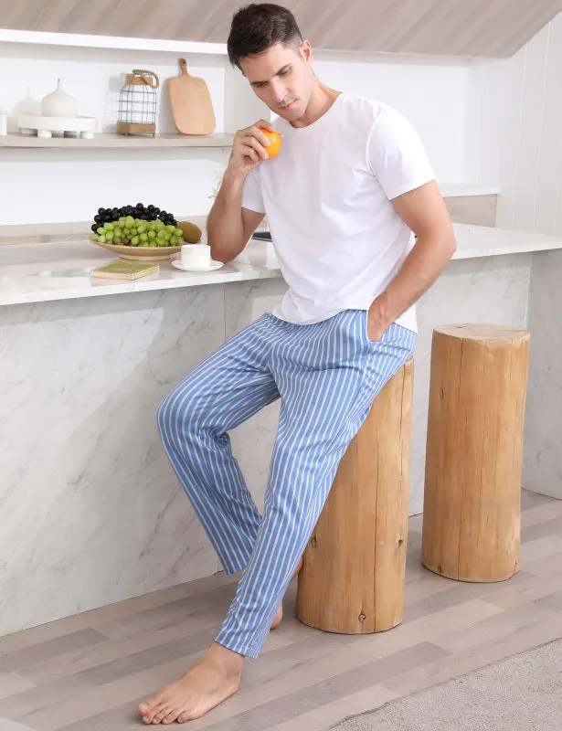 Jingtong-Men's Woven Striped Lounge Pants