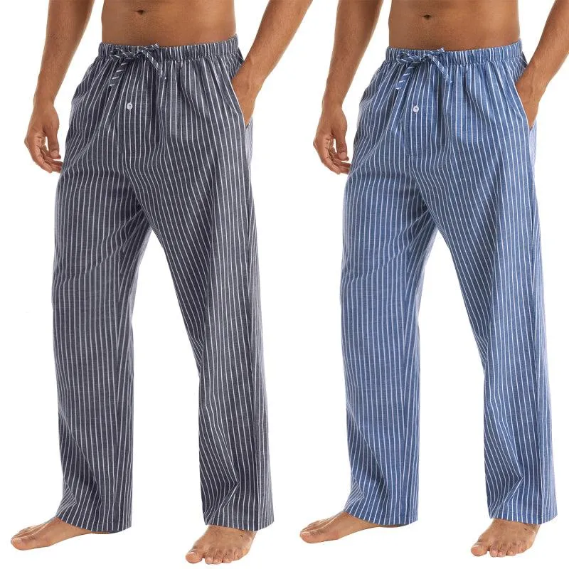 Jingtong-Men's Woven Striped Lounge Pants