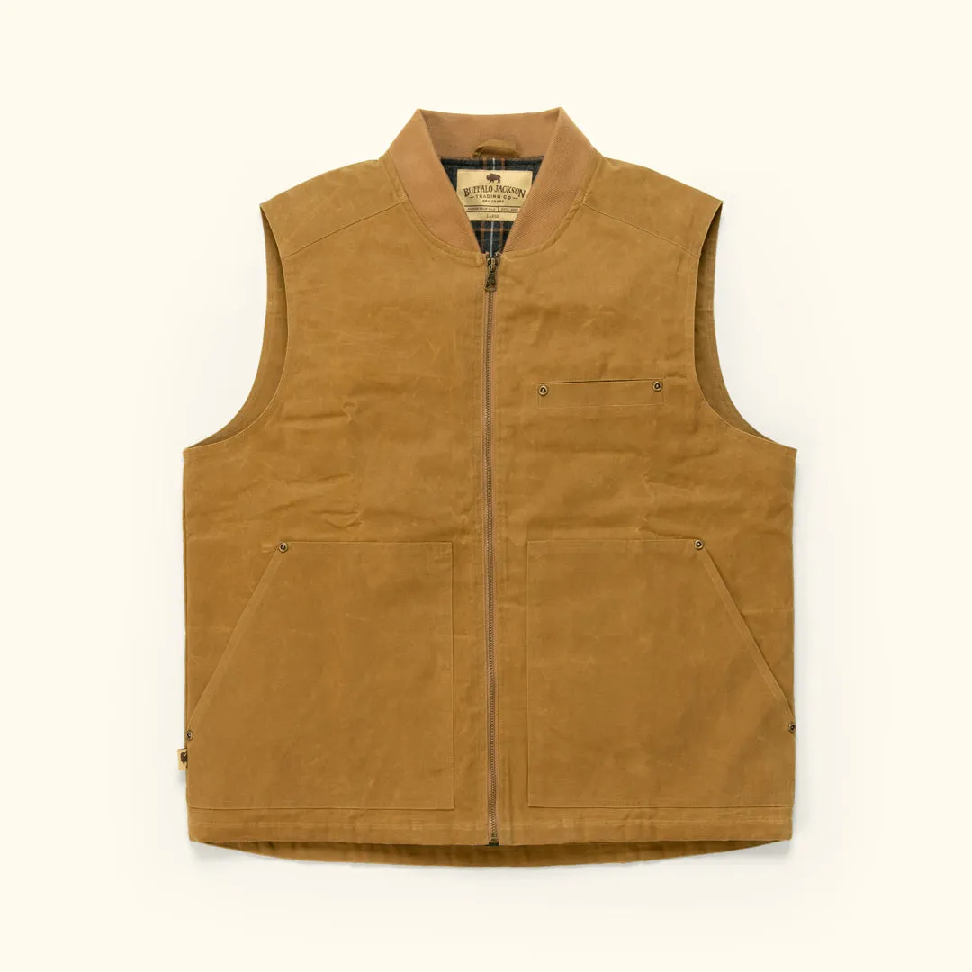 Laramie Waxed Canvas Vest | Tobacco Tan