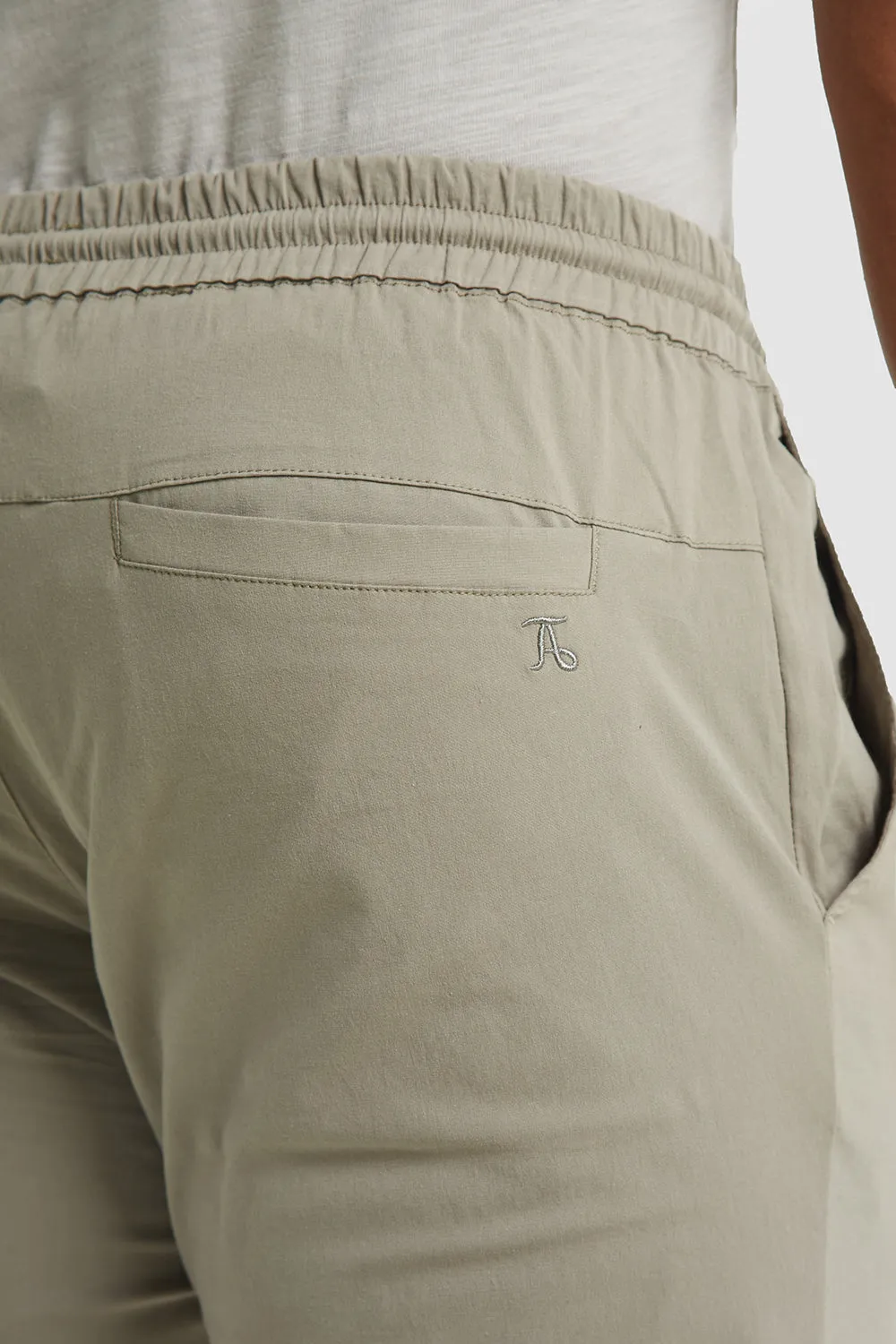 Lightweight Cuffed Trousers In Dusty Olive