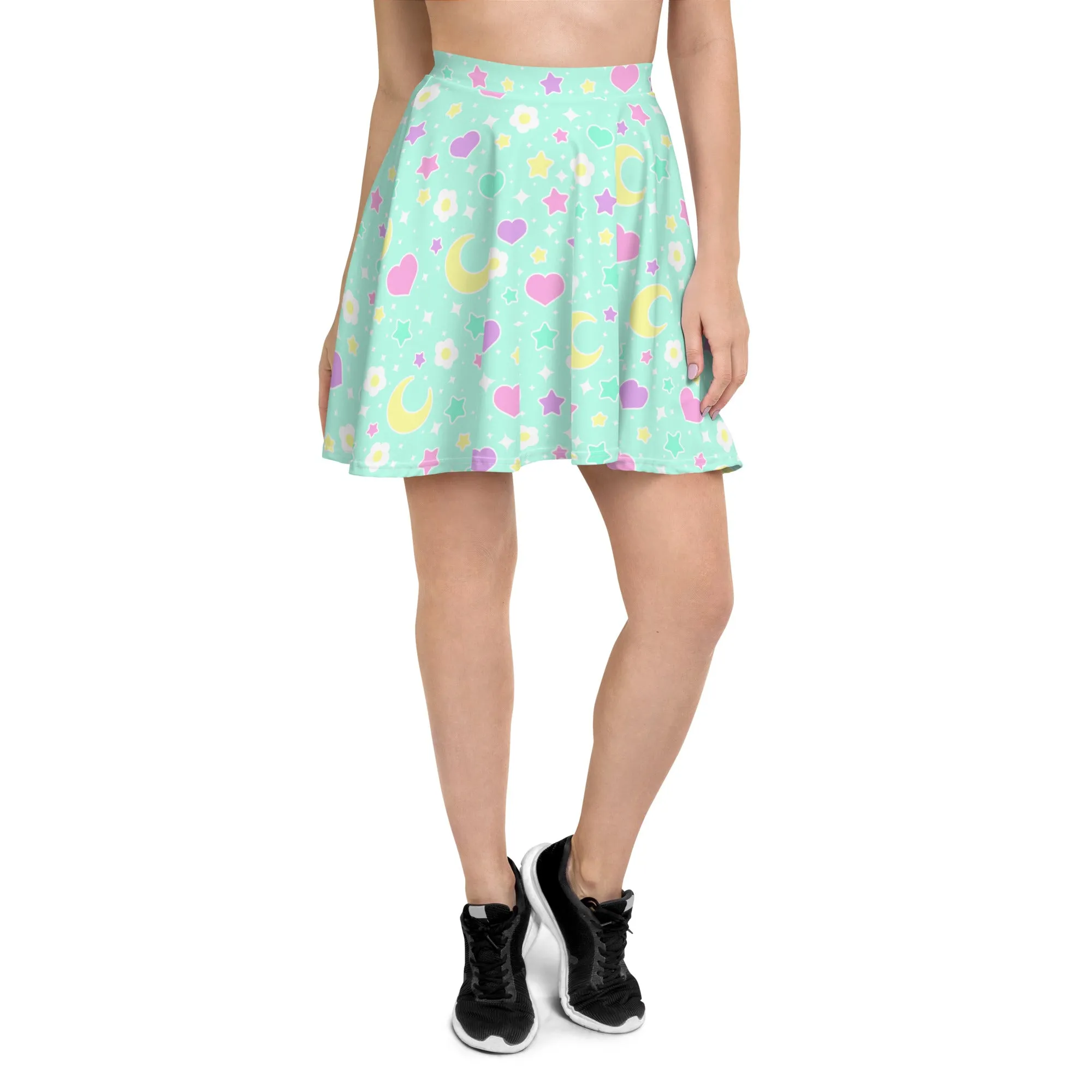 Magical Spring Mint Skater Skirt