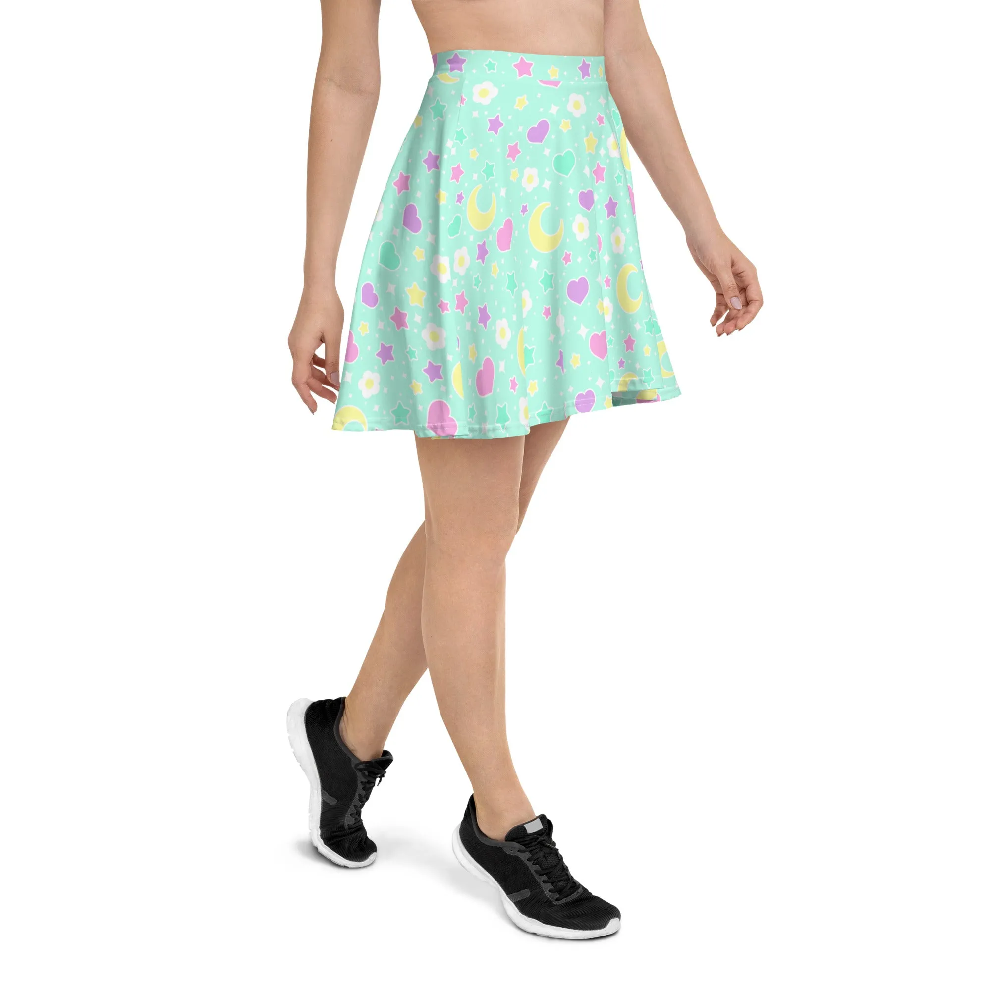 Magical Spring Mint Skater Skirt