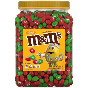 M&M's Christmas Peanut Chocolate Candy Jar - 62 Oz