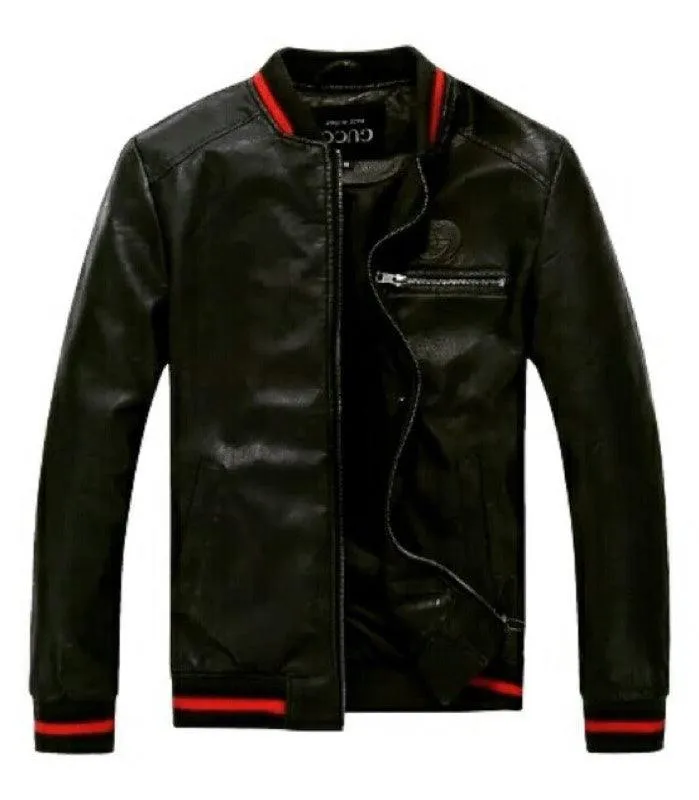 Men's Bombers & Leather Jackets - Black