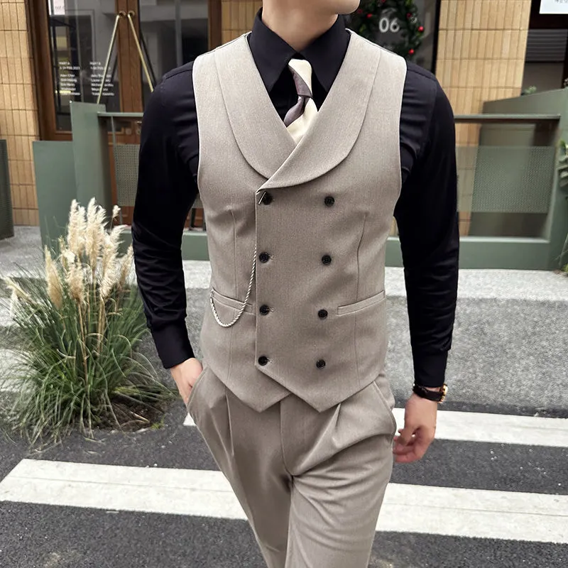 Men's Business British Double Breasted Suit Vest