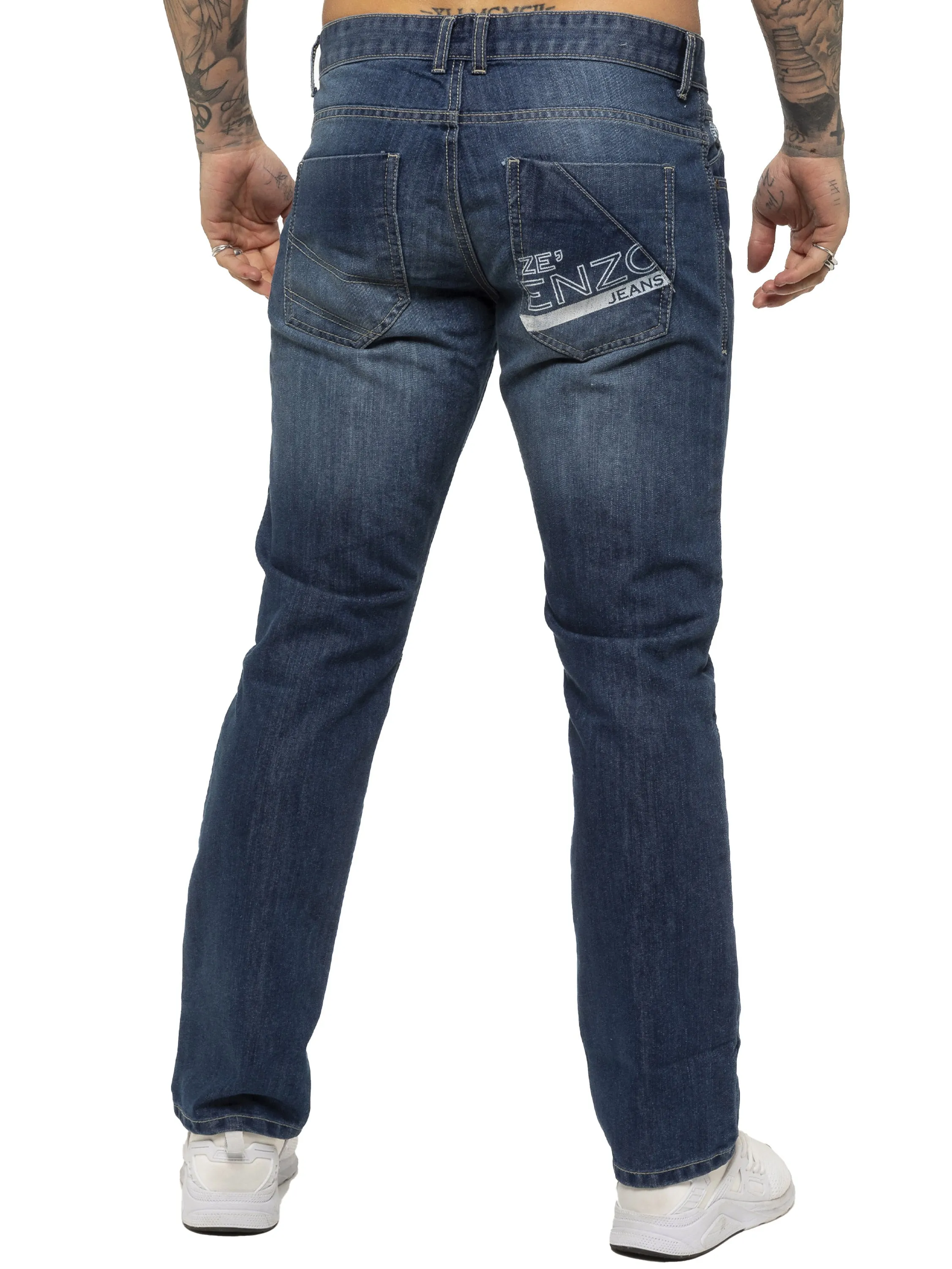 Mens Designer Straight Leg Regular Fit Denim | Enzo Designer Menswear