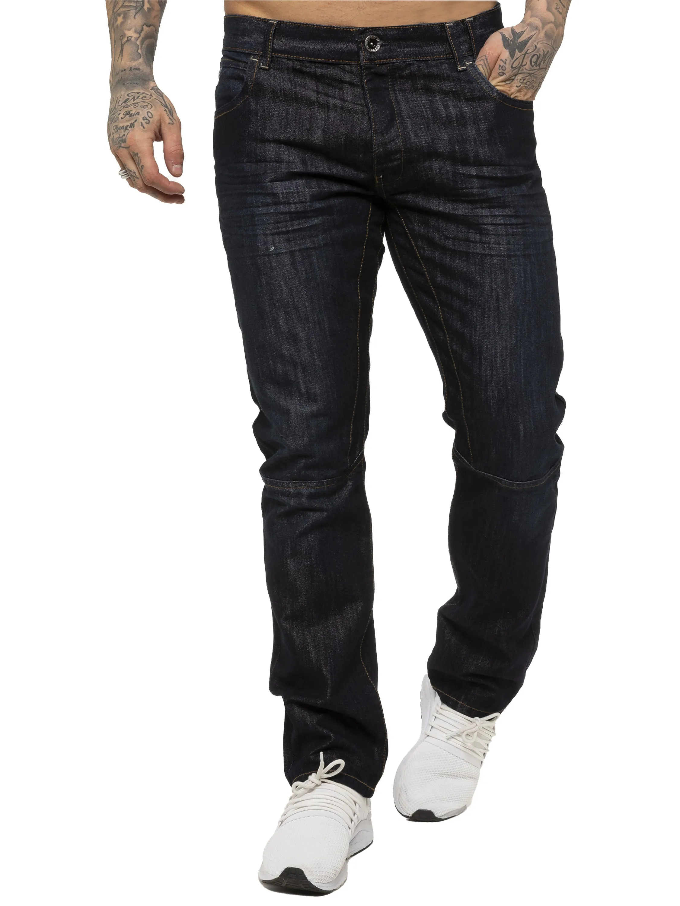 Mens Designer Straight Leg Regular Fit Denim | Enzo Designer Menswear