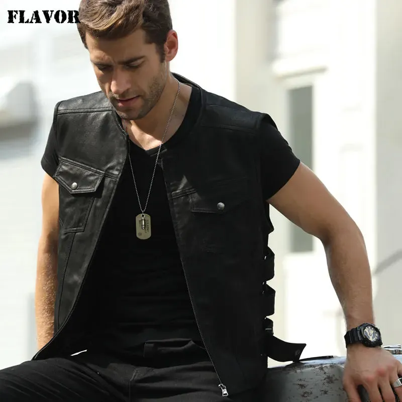 Men's Leather Motorcycle Vest