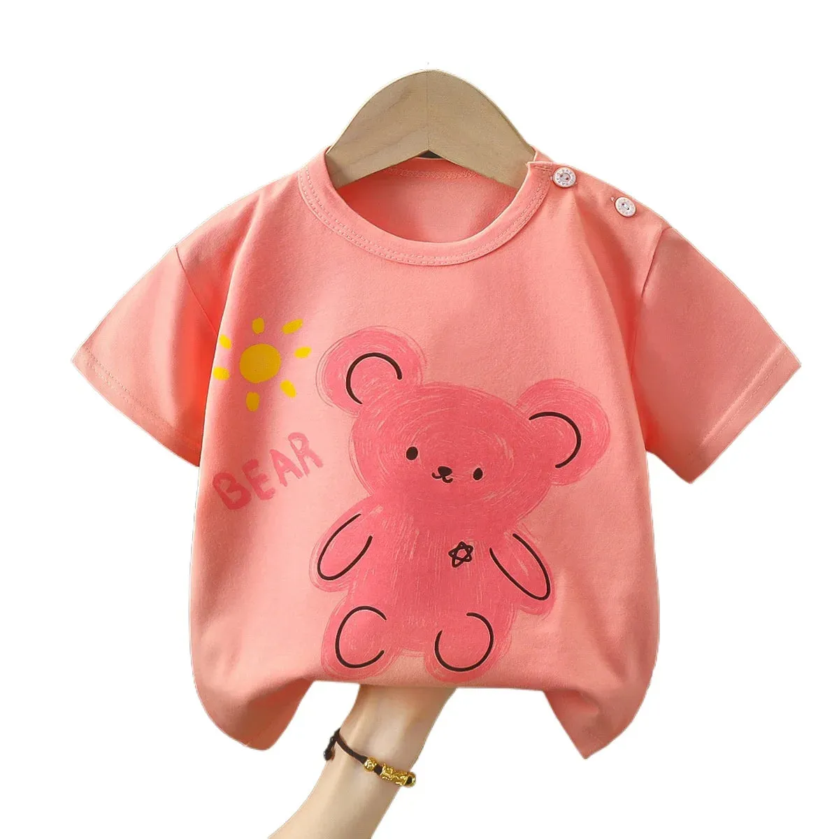 New Arrival Pure Cotton T-Shirt for Baby Girls and Boys, Summer Tee for Toddlers, Striped Short Sleeve Top  Ropa De Niña