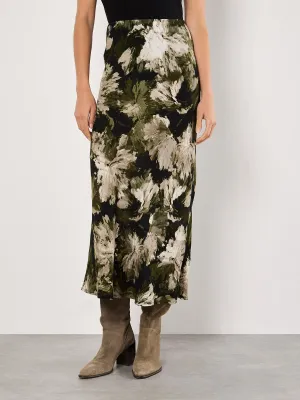 Painterly Floral Slip Maxi Skirt