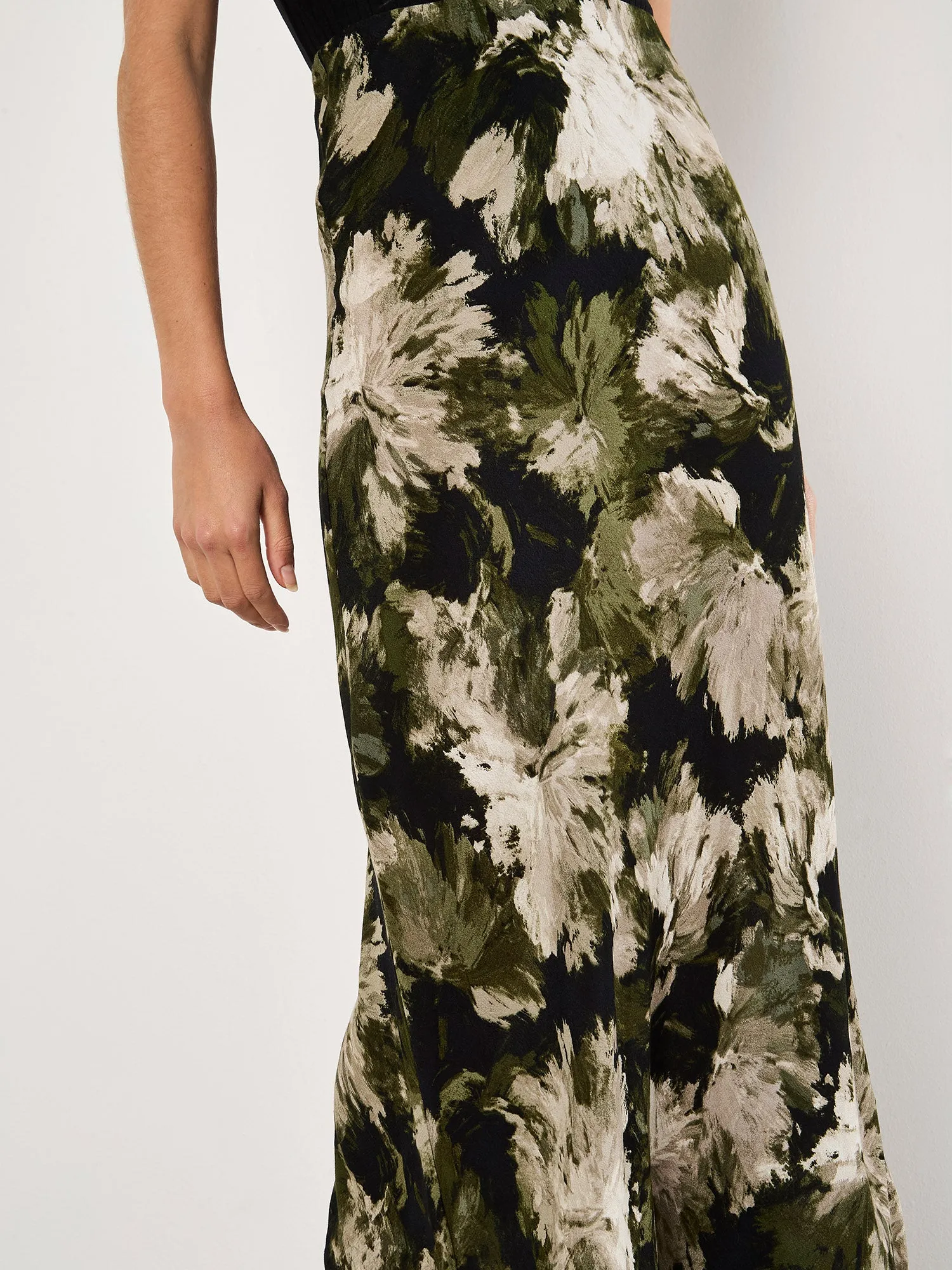 Painterly Floral Slip Maxi Skirt