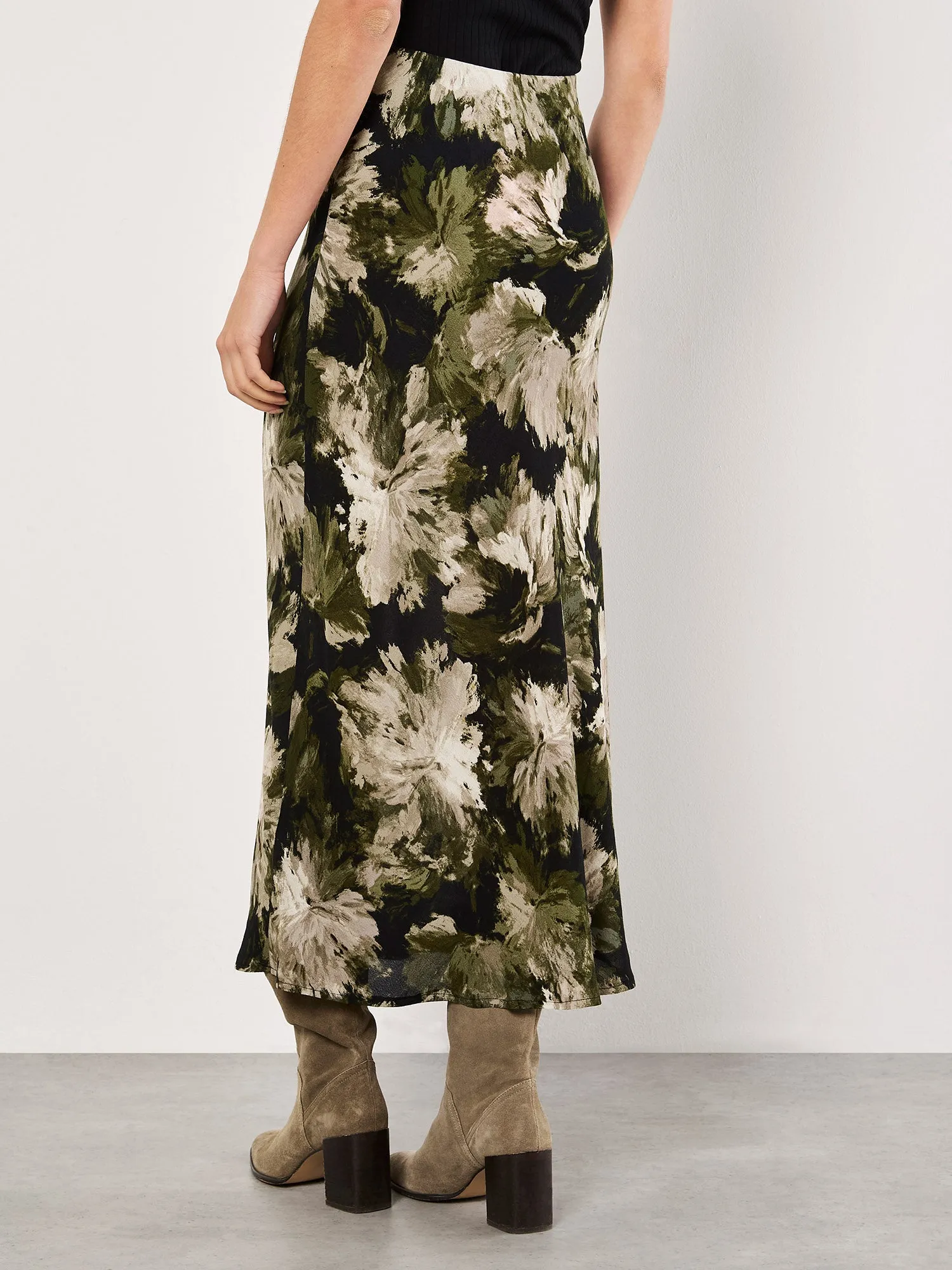 Painterly Floral Slip Maxi Skirt