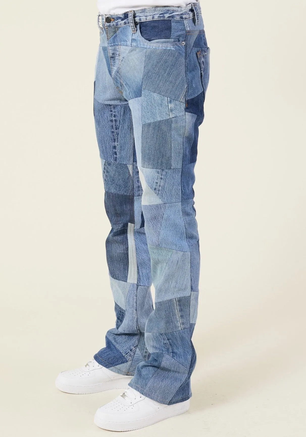 PATCHWORK FLARED JEANS