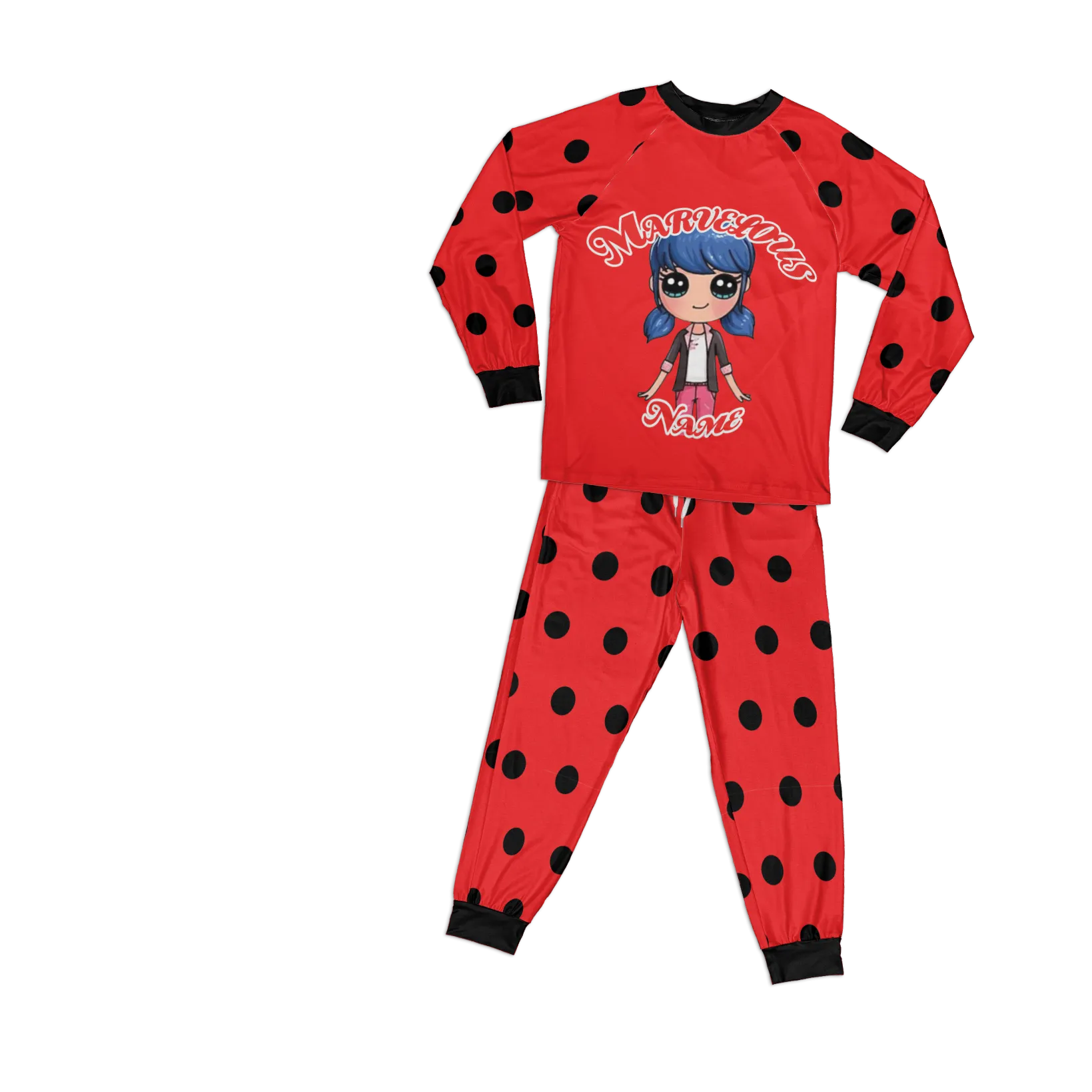 Personalized Family Pajama Sets | Matching Xmas Jammies for KIDS | Christmas Holiday family PJs | Marvelous Ladybug nightsuit