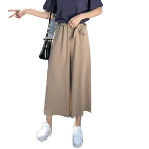 Plus Size - Casual Elastic waist, Loose Wide Leg Pants,  Preppy Style Trousers Female, Palazzo Pants (US 18W-20W)