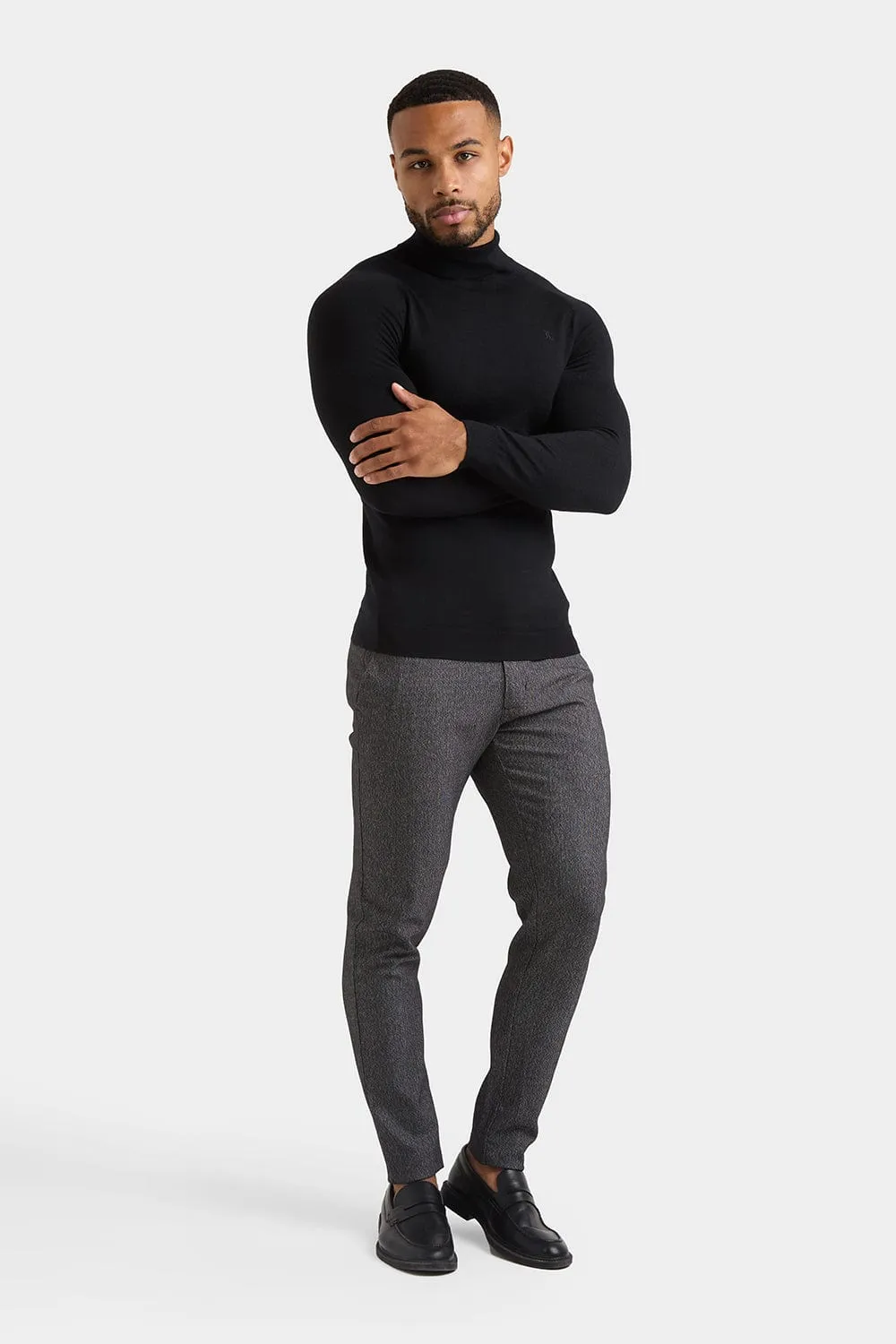 Semi Plain Pants in Black/Grey