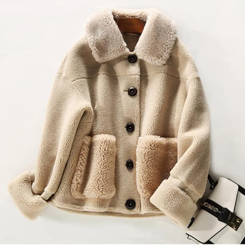 Sheep Shearling Casual Jacket