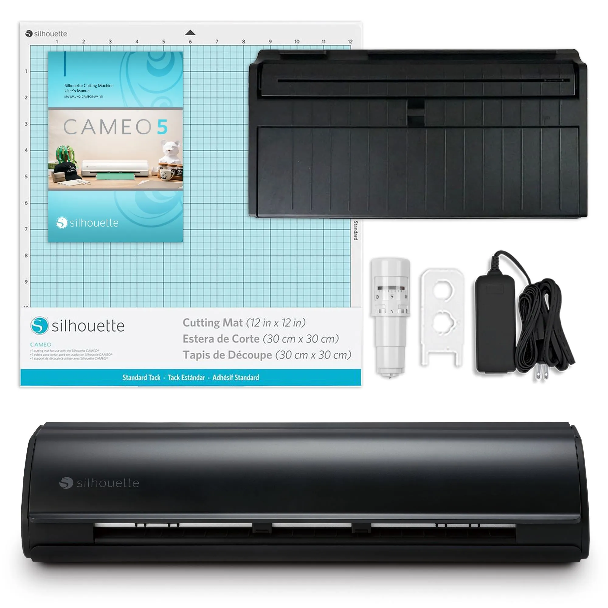 Silhouette Black Cameo 5 w/ Advanced Blade Pack, 38 Oracal Sheets, Siser HTV