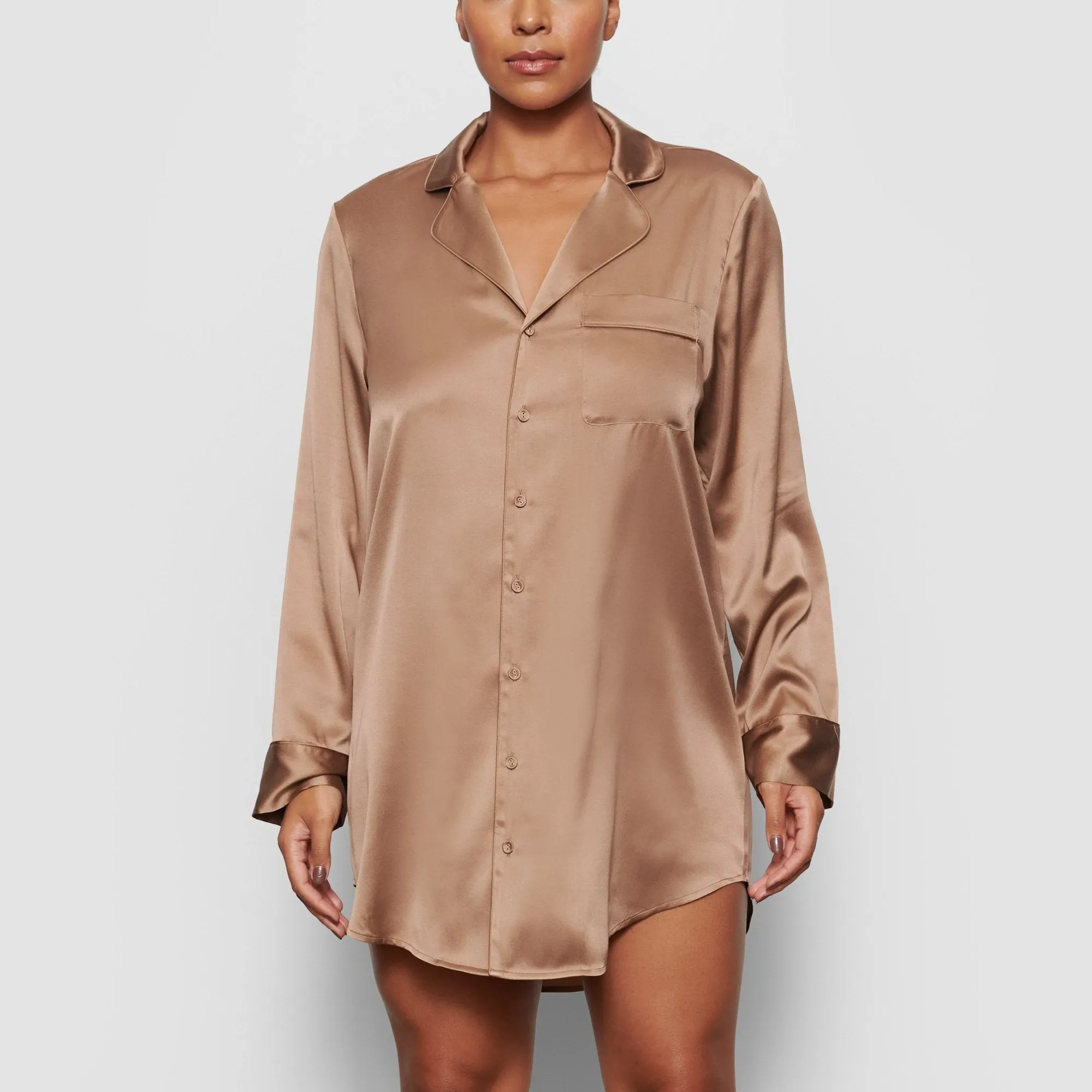 SILK BUTTON UP NIGHT DRESS | SIENNA