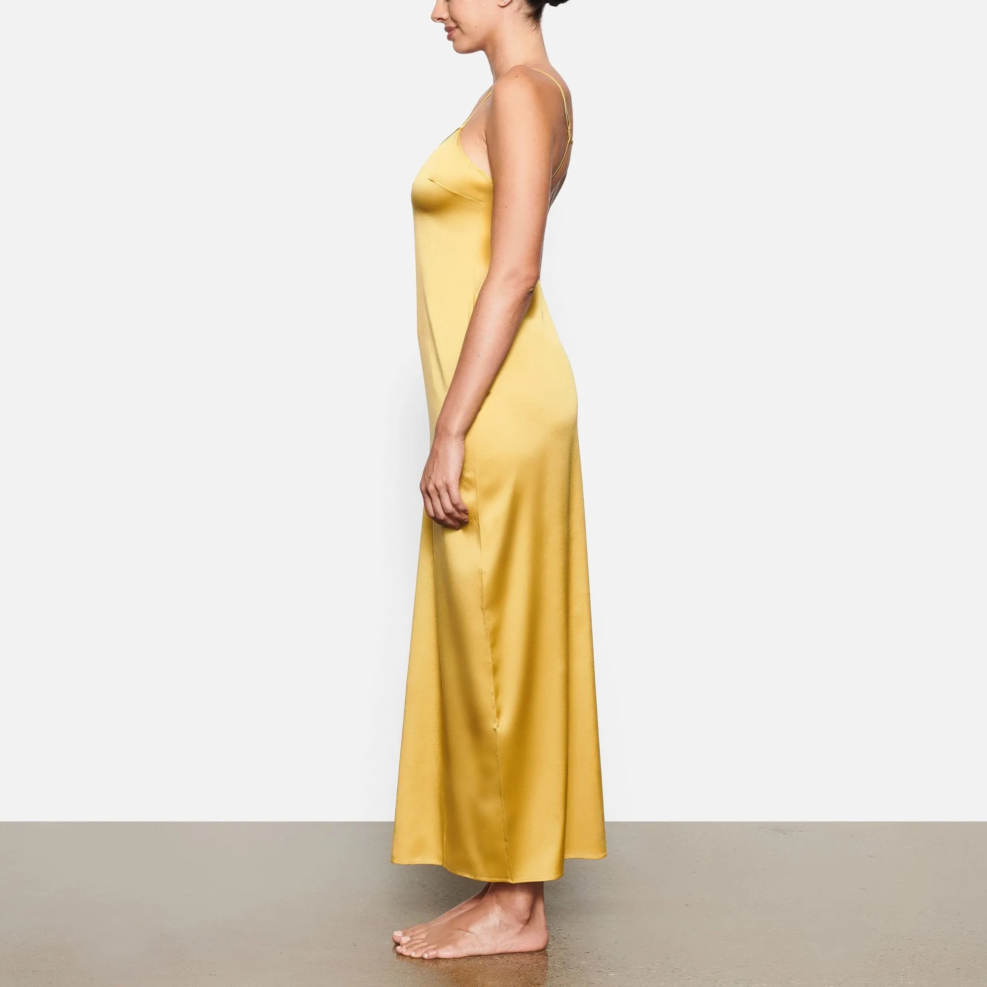 SILK LONG SLEEP SLIP | TOPAZ