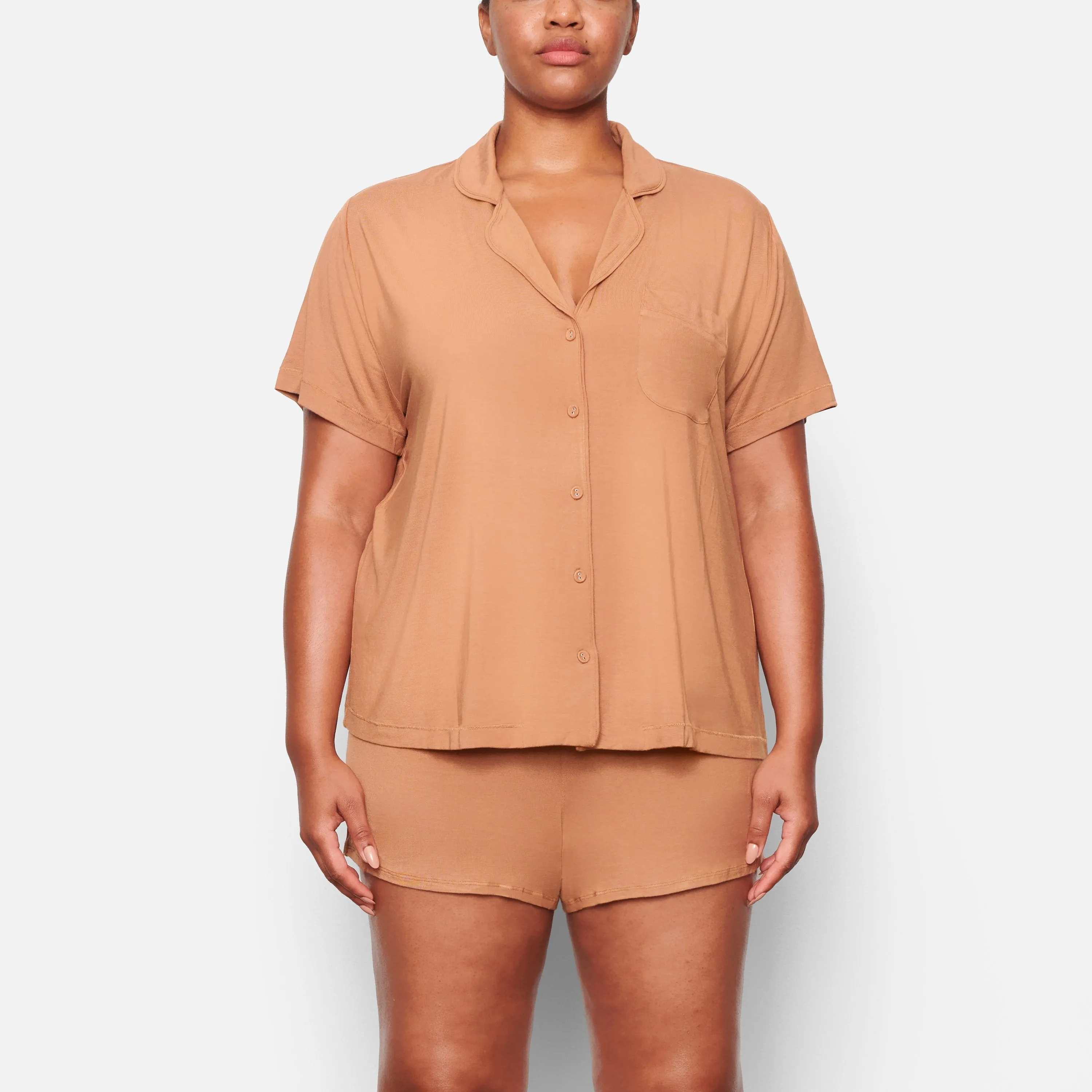 SLEEP SHORT SLEEVE SET | CAMEL