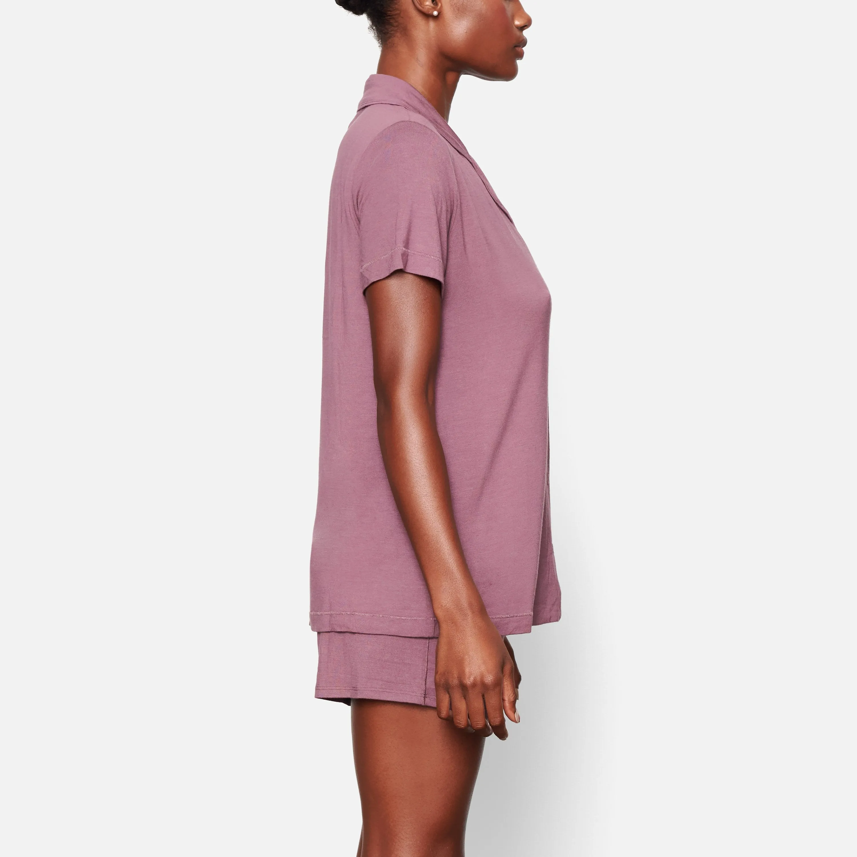 SLEEP SHORT SLEEVE SET | PLUM