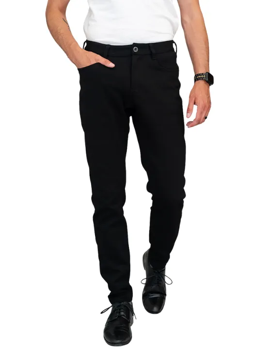 Slim Black Casual Knit Pants