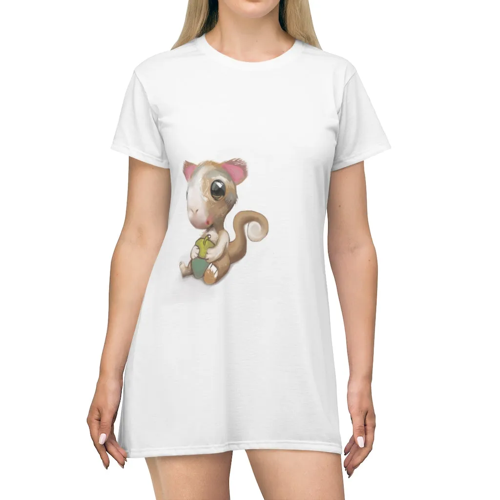 Squirrel All Over Print T-Shirt Dress