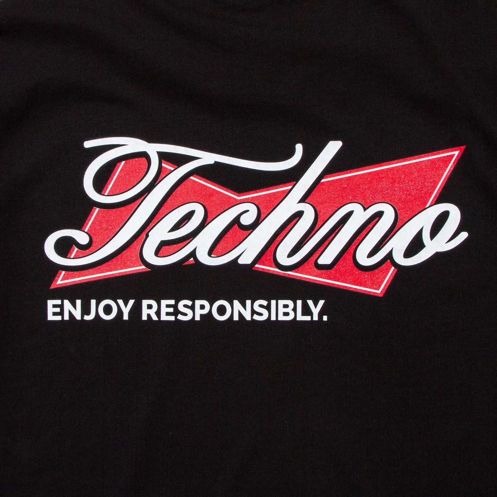 Techno Responsibly Back Print - Tshirt - Black