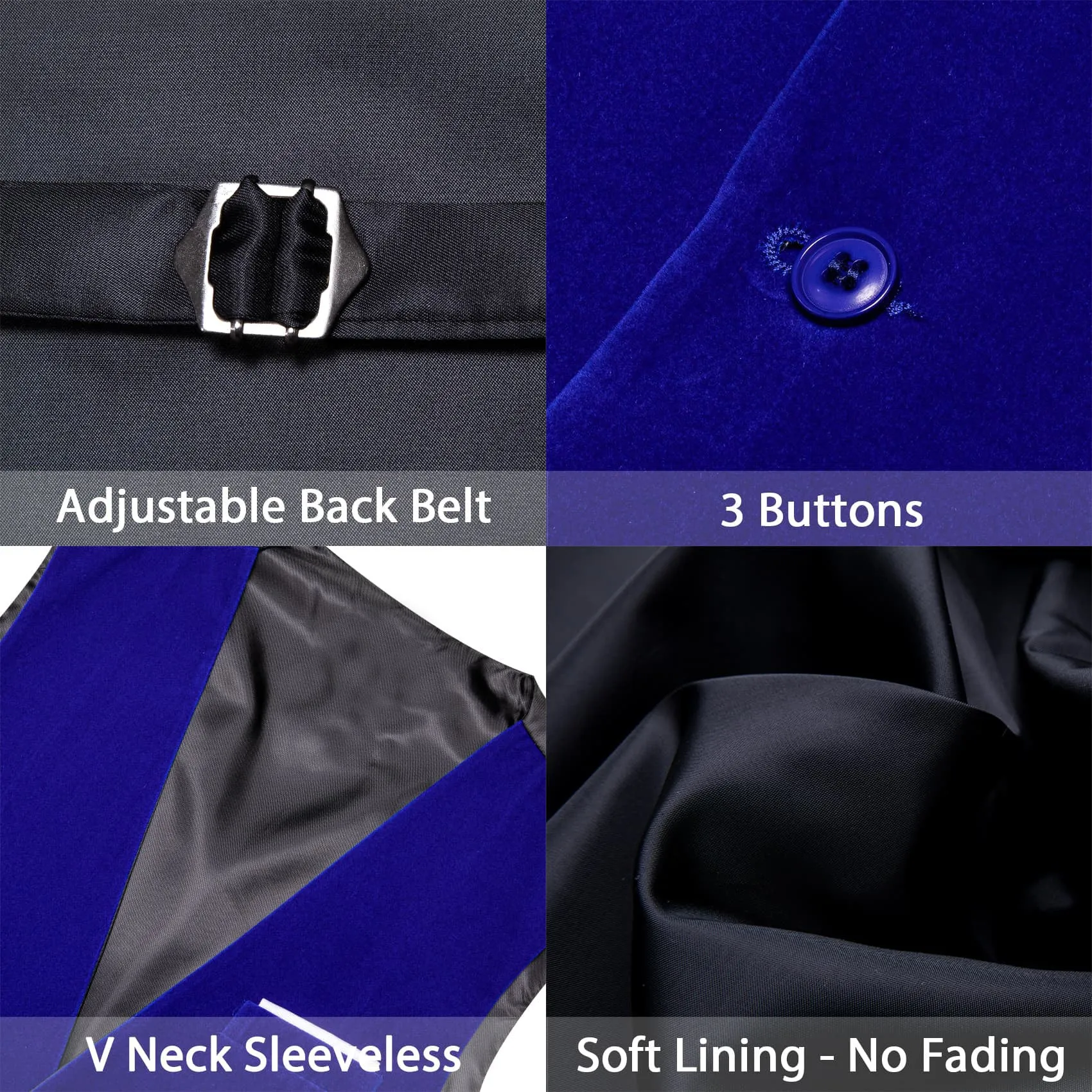 Ties2you Dress Vest Navy Blue Solid V-Neck Mens Suede Leather Vest Waistcoat Bow Tie Set