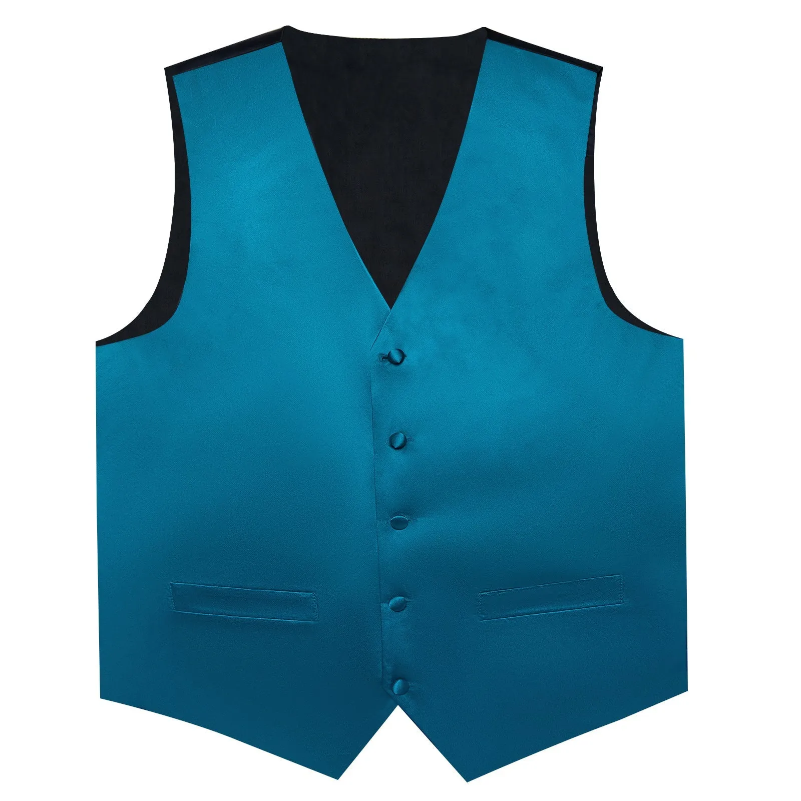 Ties2you Vest for Mens Deep Water Teal Solid Vest and Tie Set Fashion