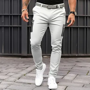 TIGHT CASUAL PANTS 100% COTTON ZIPPER POCKET PANT