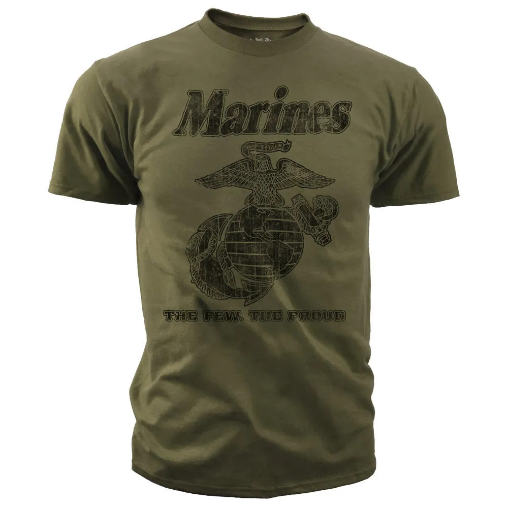 USMC T-Shirt - USMC The Few The Proud Retro Men's Marine Corps Shirt