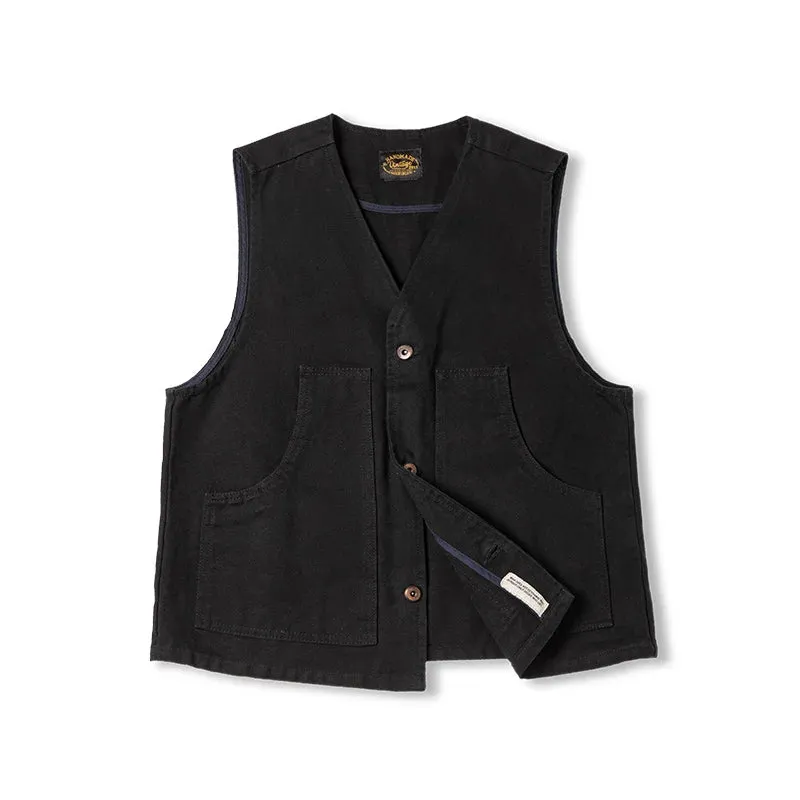 Vintage Layover Hunting Vest with Sleeveless Tank Top - Casual Style