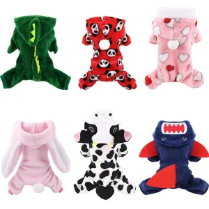 Warm Fleece Animal Pet Pajamas