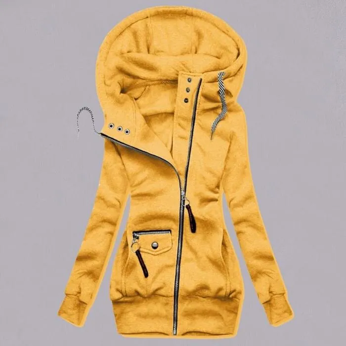 winter stitching hooded slim coat