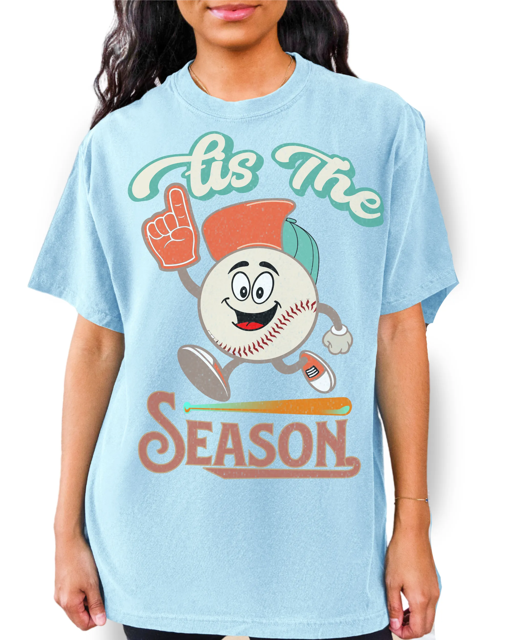 Women's Tis the Season Comfort Colors® Shirt, Trendy Baseball T-Shirt, Garment Dyed, Retro Inspired T-Shirt