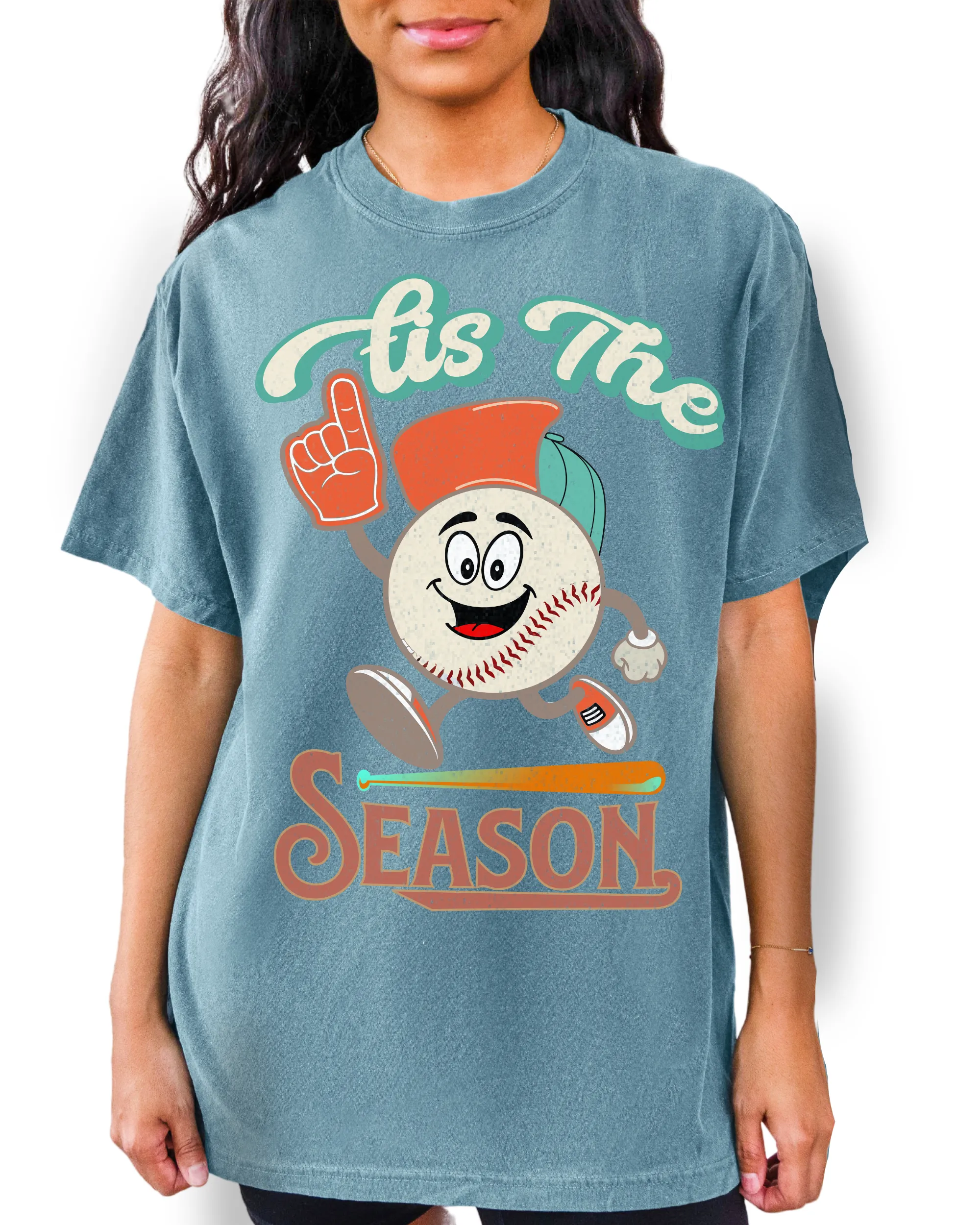 Women's Tis the Season Comfort Colors® Shirt, Trendy Baseball T-Shirt, Garment Dyed, Retro Inspired T-Shirt