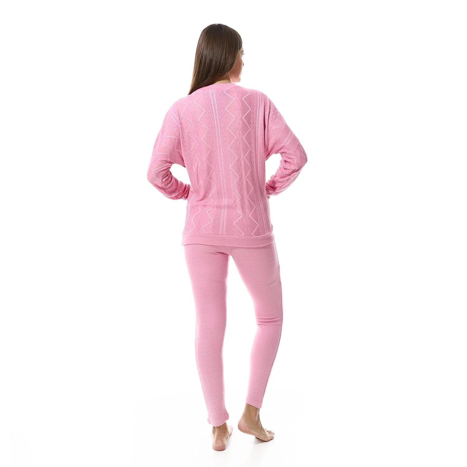 Women's Winter Jacquard Pajamas - Rose